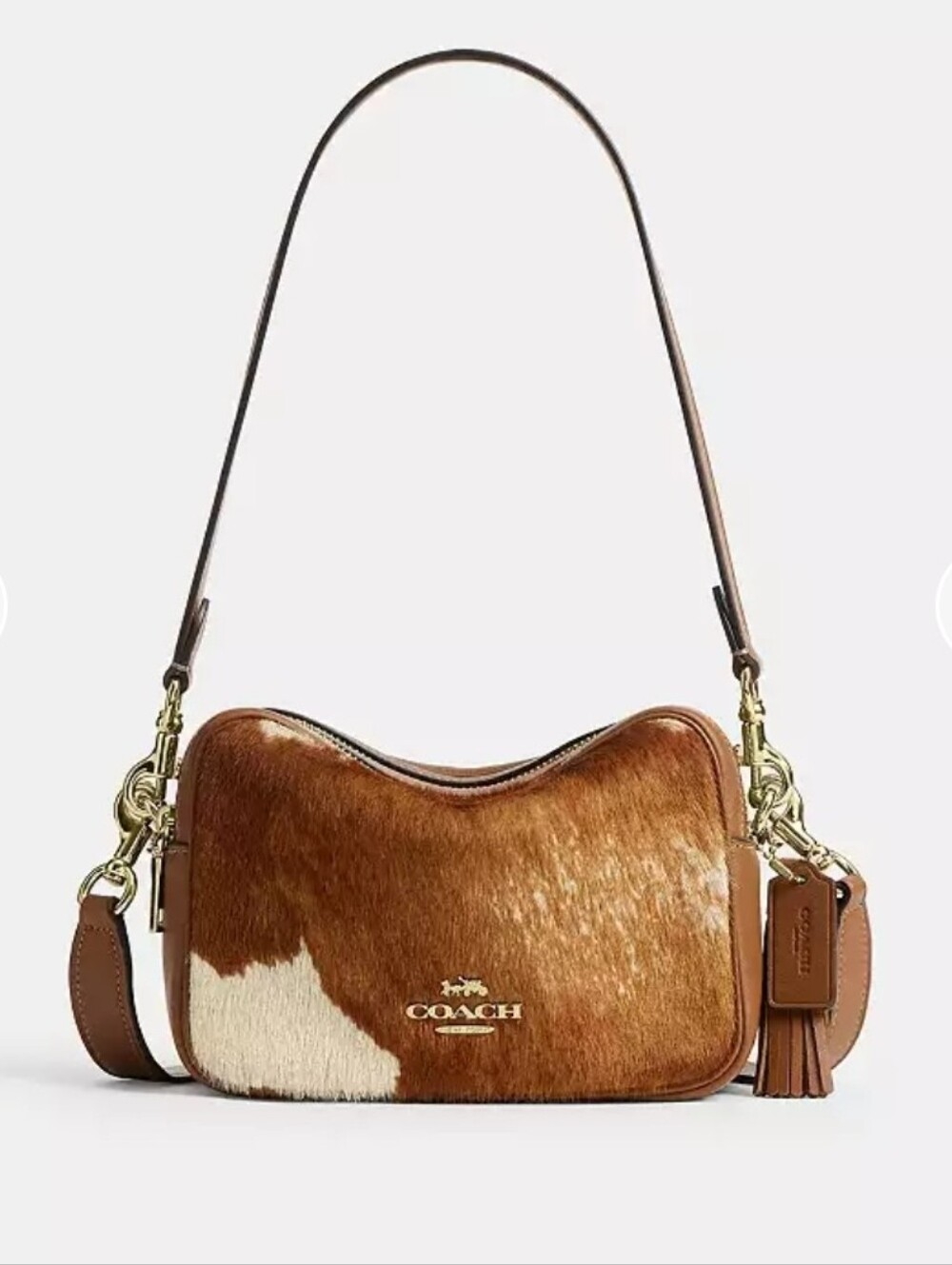 Coach Mini Carey Crossbody Bag Haircalf With Cow Print